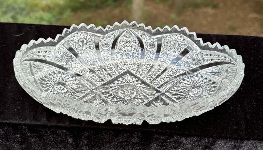 Antique Stunning EAPG Imperial Glass Co Bellaire Celery Dish 1913 Sawtooth -C13